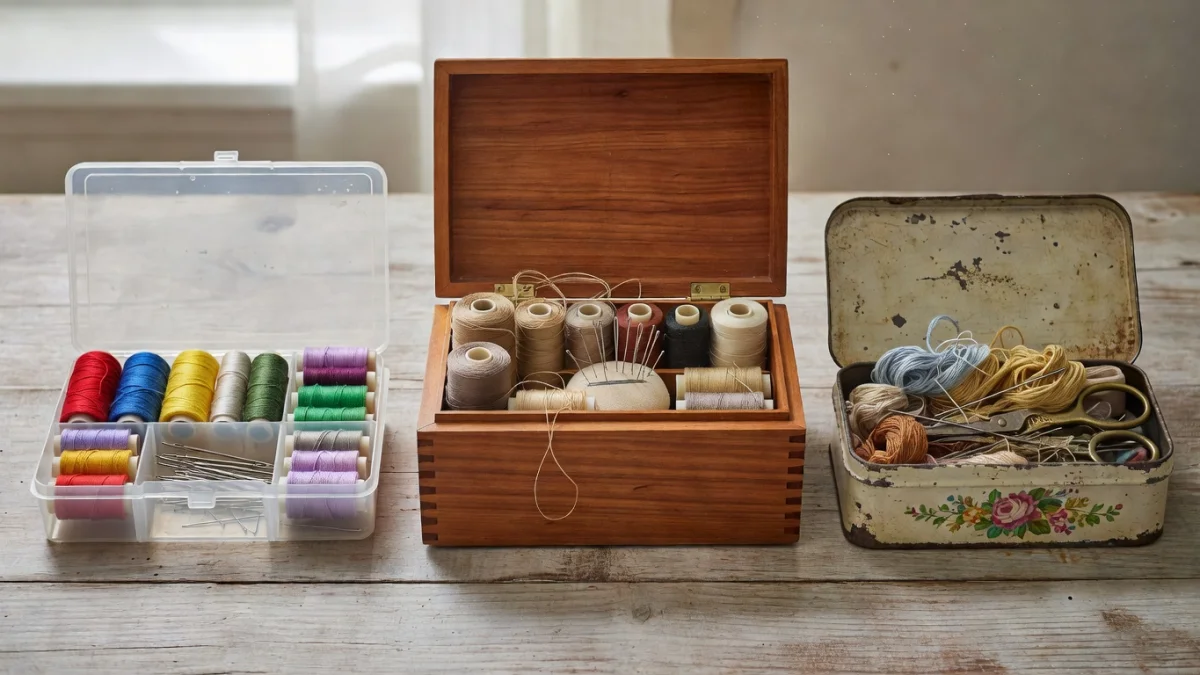 Quelle boîte pour couture choisir : plastique, bois ou métal ?